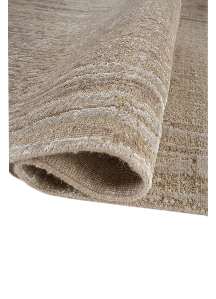 entropy ivory wool and bamboo silk hand knotted Rug - FloorShot