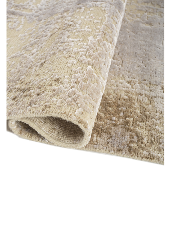 entropy ivory wool and bamboo silk hand knotted Rug - FloorShot