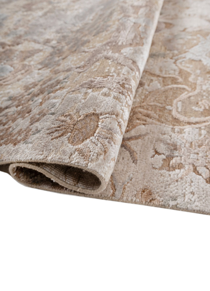 aprezo ivory wool and bamboo silk hand knotted Rug - FloorShot