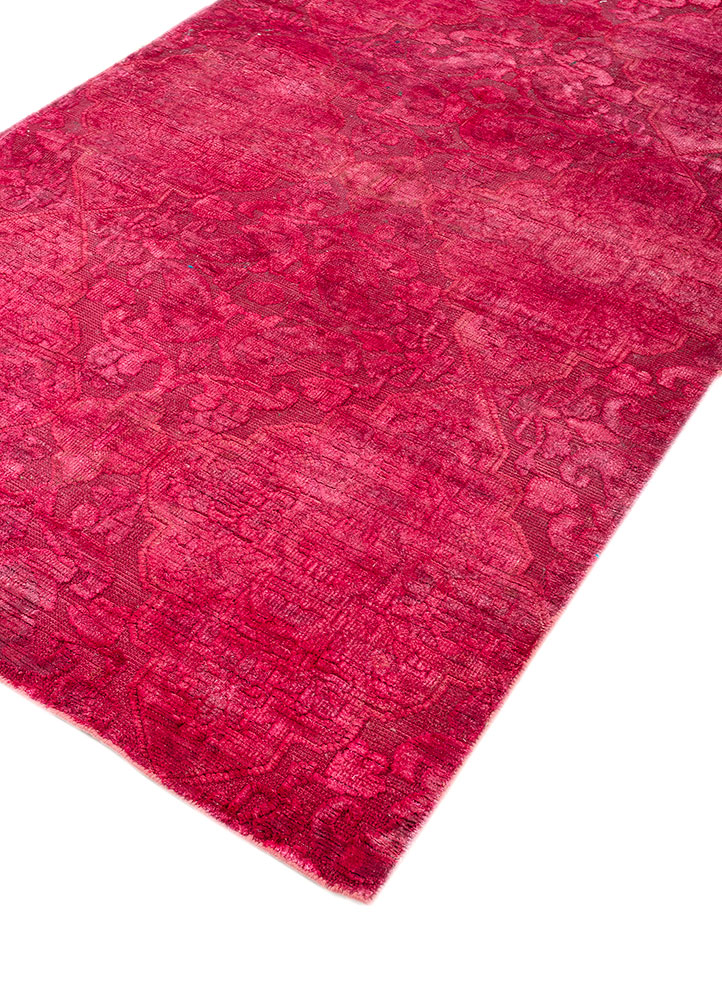 lacuna pink and purple wool and bamboo silk hand knotted Rug - FloorShot