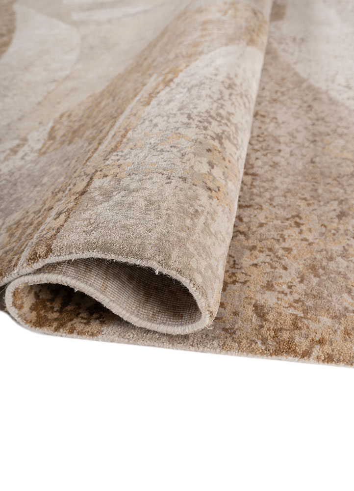whispers of the desert ivory wool and bamboo silk hand knotted Rug - FloorShot