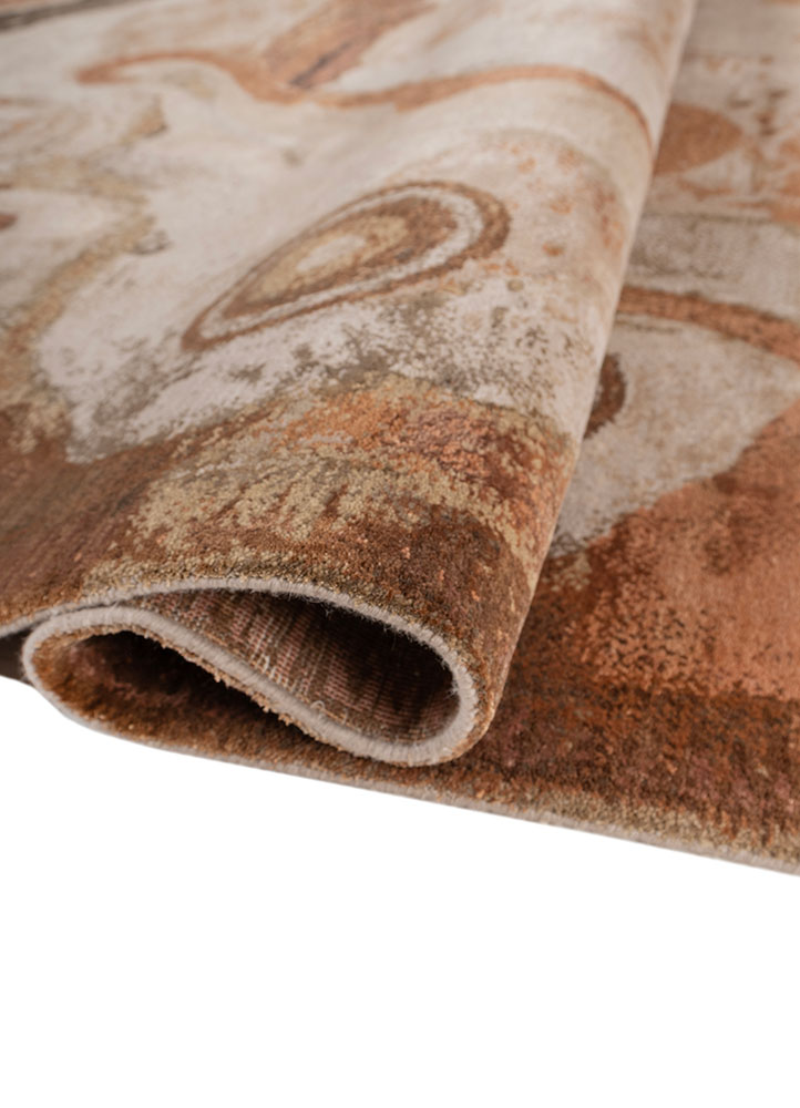whispers of the desert ivory wool and bamboo silk hand knotted Rug - FloorShot