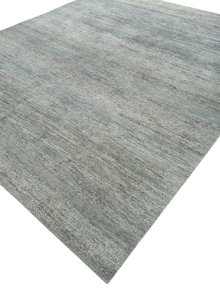 blythe blue wool hand knotted Rug - FloorShot