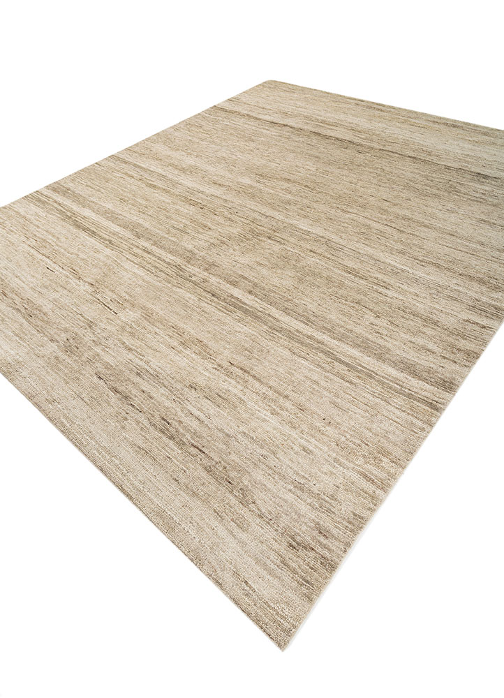 blythe beige and brown wool hand knotted Rug - FloorShot