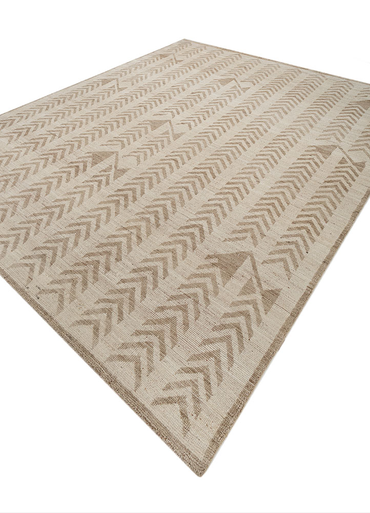 hula ivory wool hand knotted Rug - FloorShot