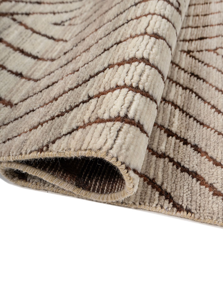 zuri ivory wool hand knotted Rug - FloorShot