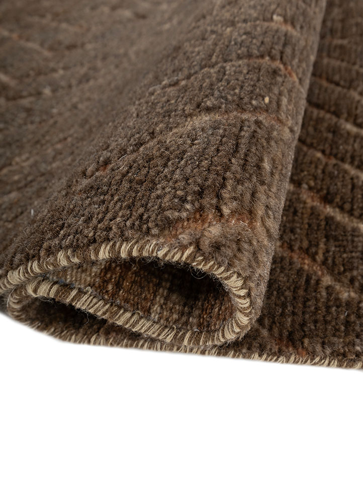 zuri beige and brown wool hand knotted Rug - FloorShot