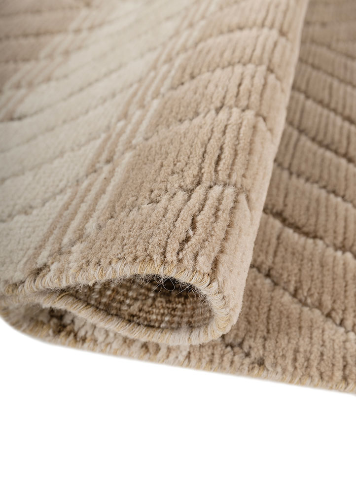 zuri ivory wool hand knotted Rug - FloorShot