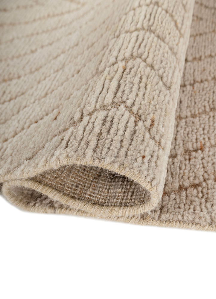 zuri ivory wool hand knotted Rug - FloorShot