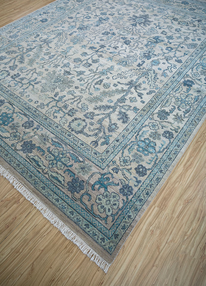 viscaya ivory afghan wool hand knotted Rug - FloorShot