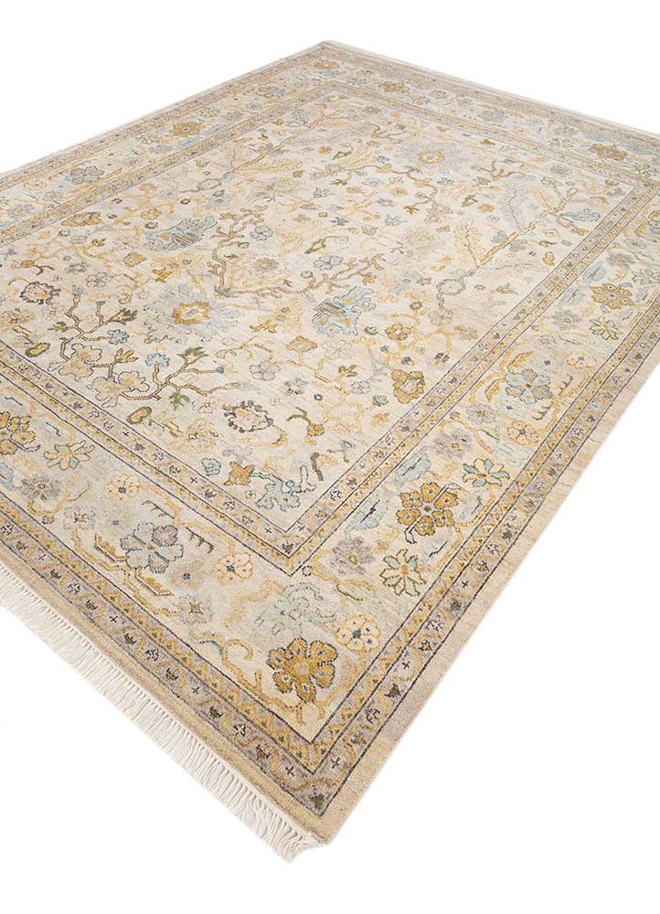 viscaya ivory afghan wool hand knotted Rug - FloorShot