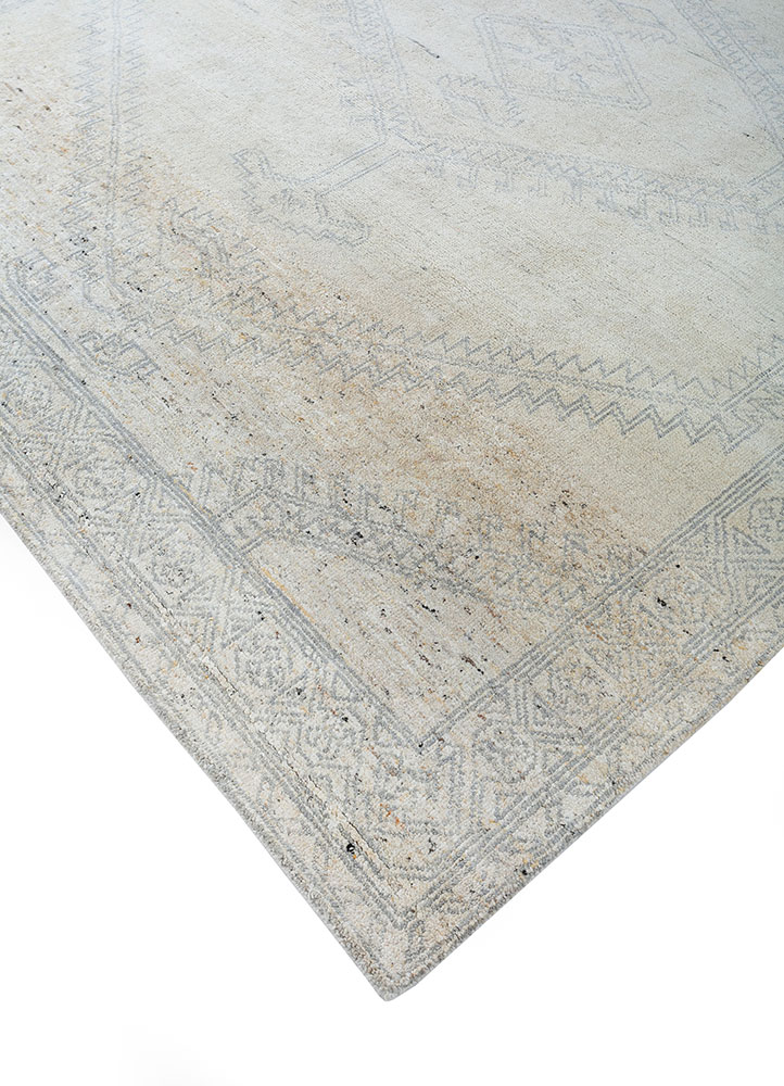 thyme beige and brown wool hand knotted Rug - FloorShot