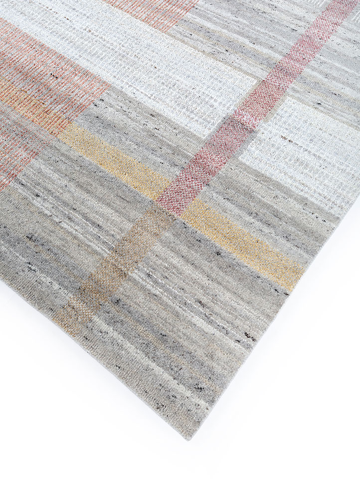 blythe beige and brown afghan wool hand knotted Rug - FloorShot