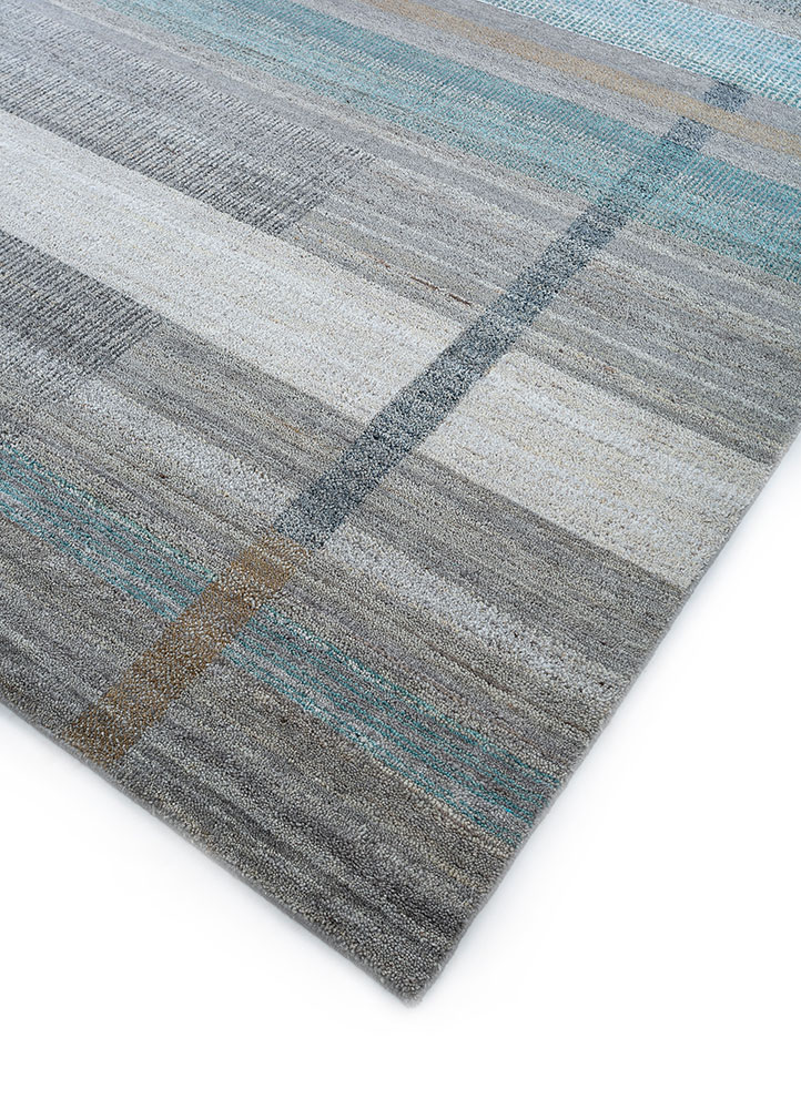 blythe blue wool hand knotted Rug - FloorShot
