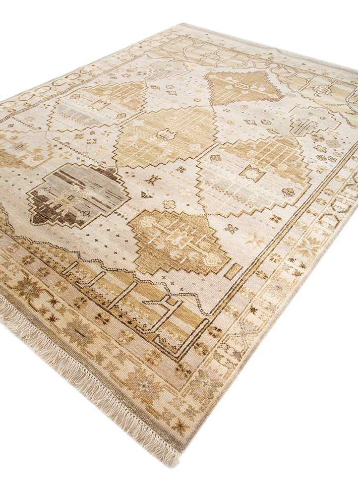 thyme ivory wool hand knotted Rug - FloorShot