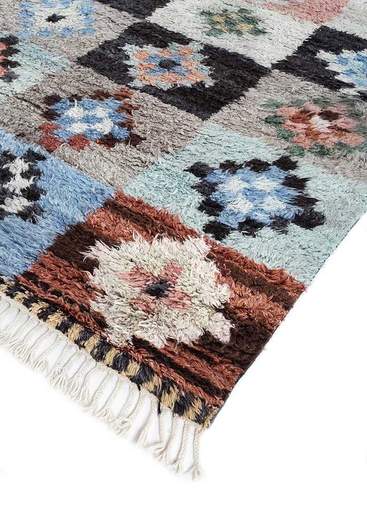 zuri ivory afghan wool hand knotted Rug - FloorShot