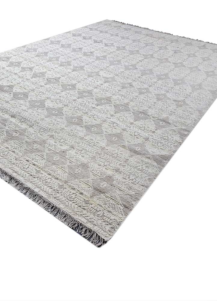 manifest ivory afghan wool hand knotted Rug - FloorShot