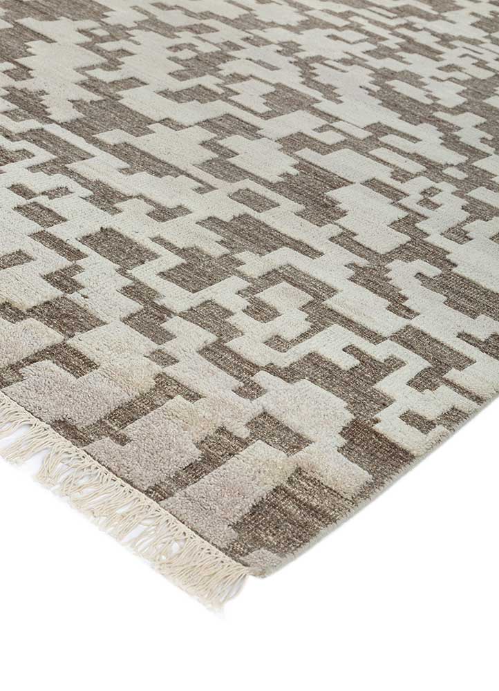thyme beige and brown afghan wool hand knotted Rug - FloorShot
