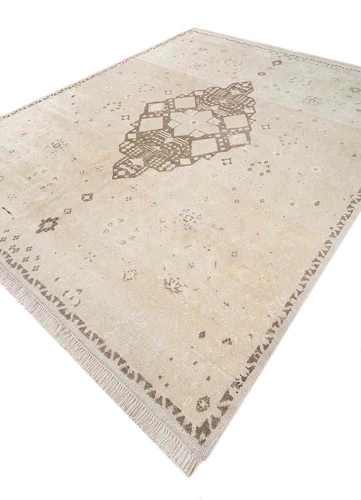 thyme ivory wool hand knotted Rug - FloorShot