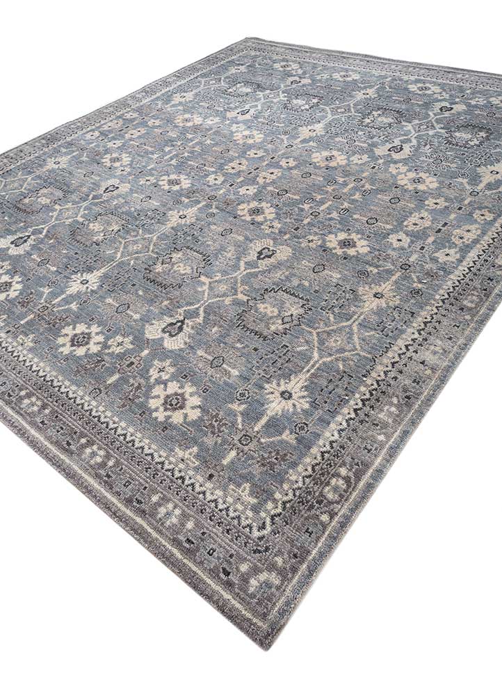 erbe blue wool hand knotted Rug - FloorShot