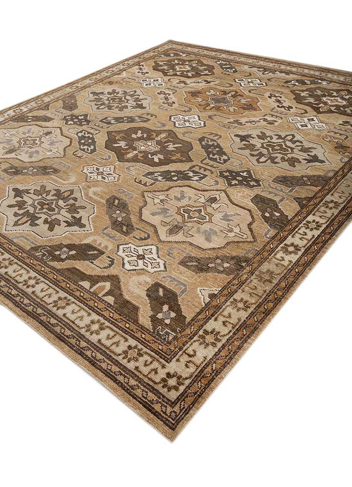 erbe gold wool hand knotted Rug - FloorShot