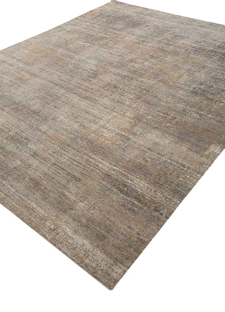 uvenuti grey and black wool hand knotted Rug - FloorShot