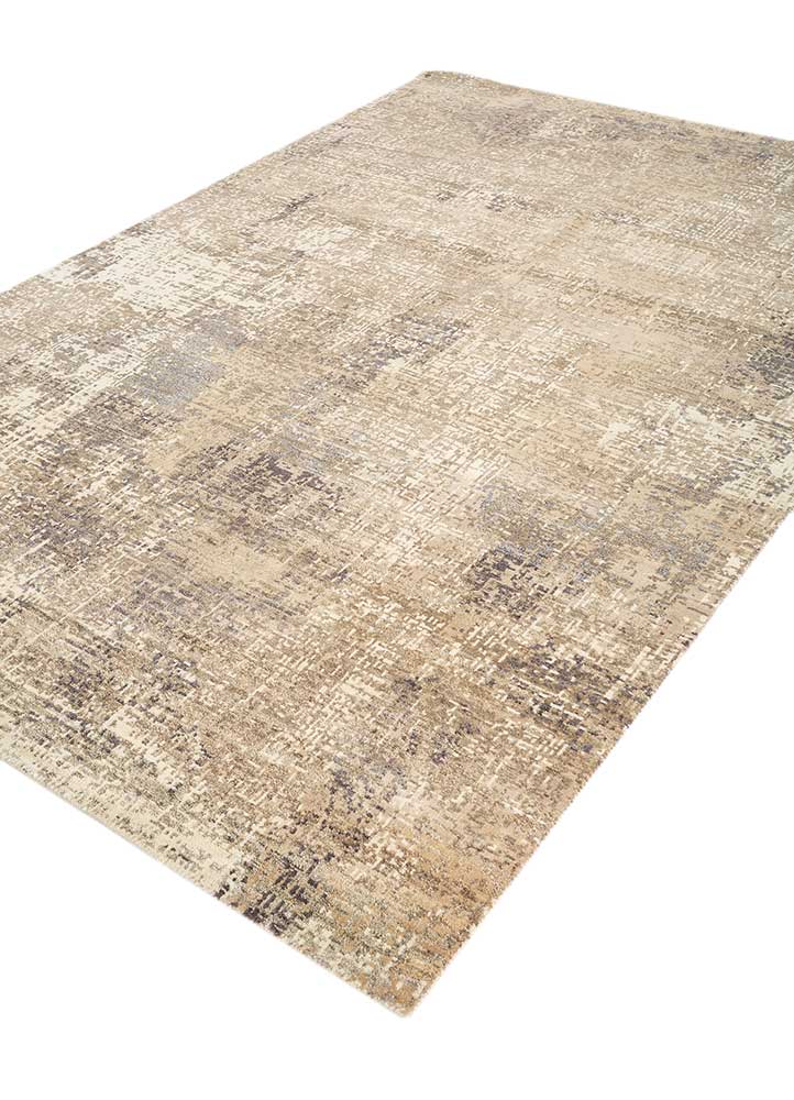 uvenuti beige and brown wool hand knotted Rug - FloorShot