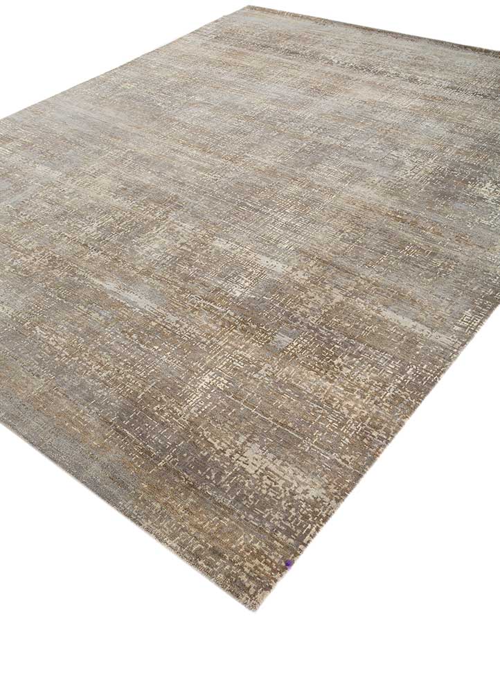 uvenuti grey and black wool hand knotted Rug - FloorShot