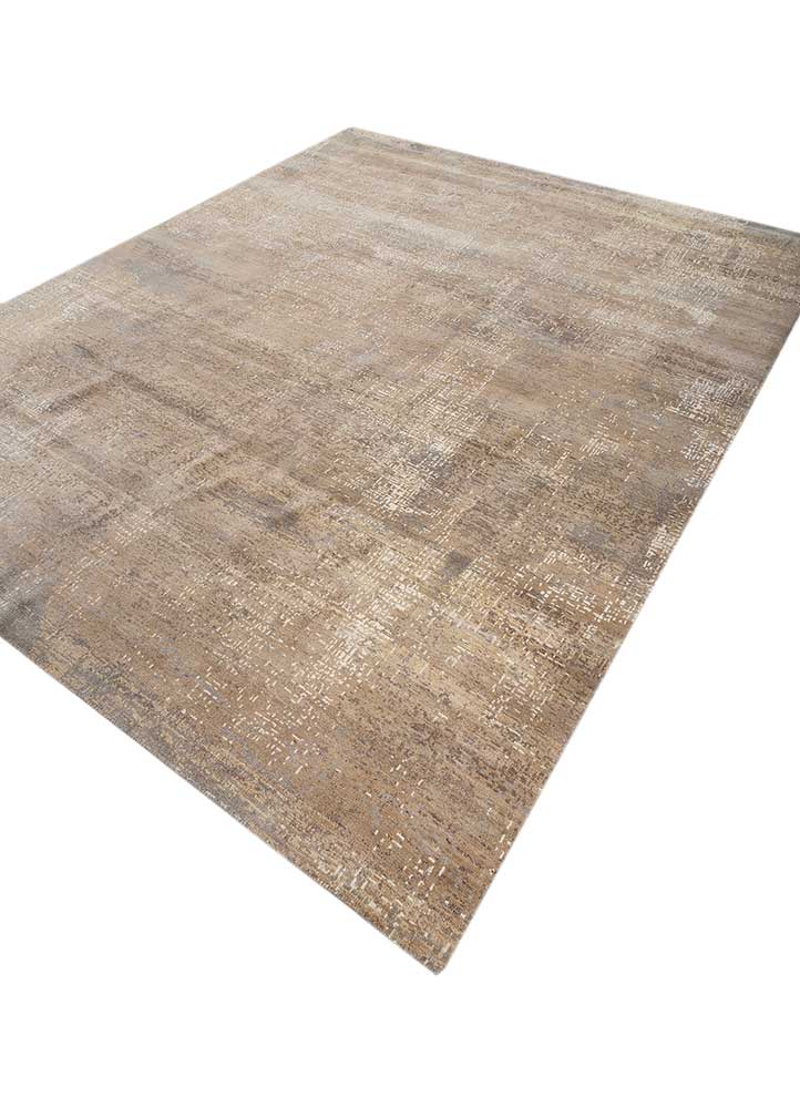 uvenuti beige and brown wool hand knotted Rug - FloorShot