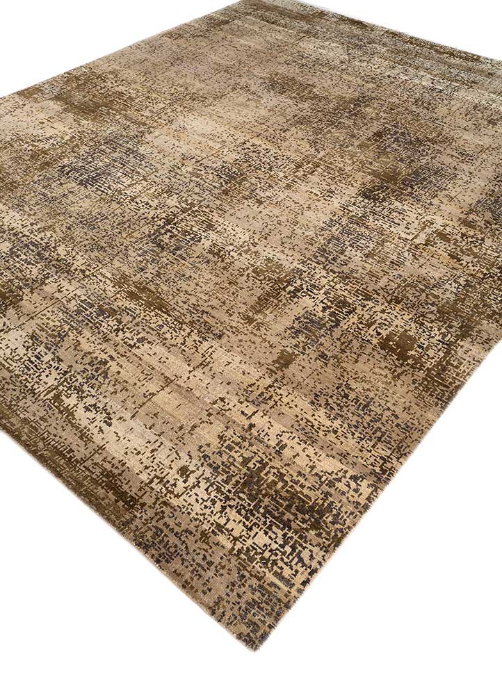 uvenuti beige and brown wool hand knotted Rug - FloorShot