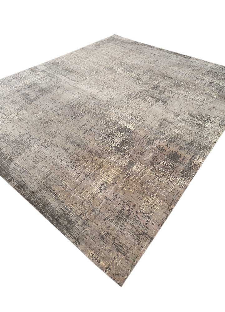 uvenuti grey and black wool hand knotted Rug - FloorShot