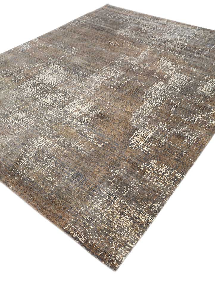 uvenuti grey and black wool hand knotted Rug - FloorShot