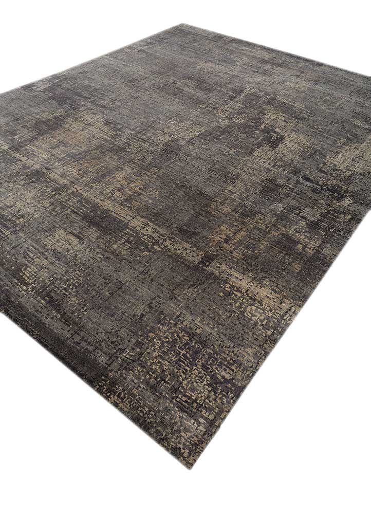 uvenuti grey and black wool hand knotted Rug - FloorShot