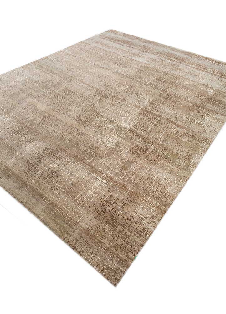 uvenuti beige and brown wool hand knotted Rug - FloorShot