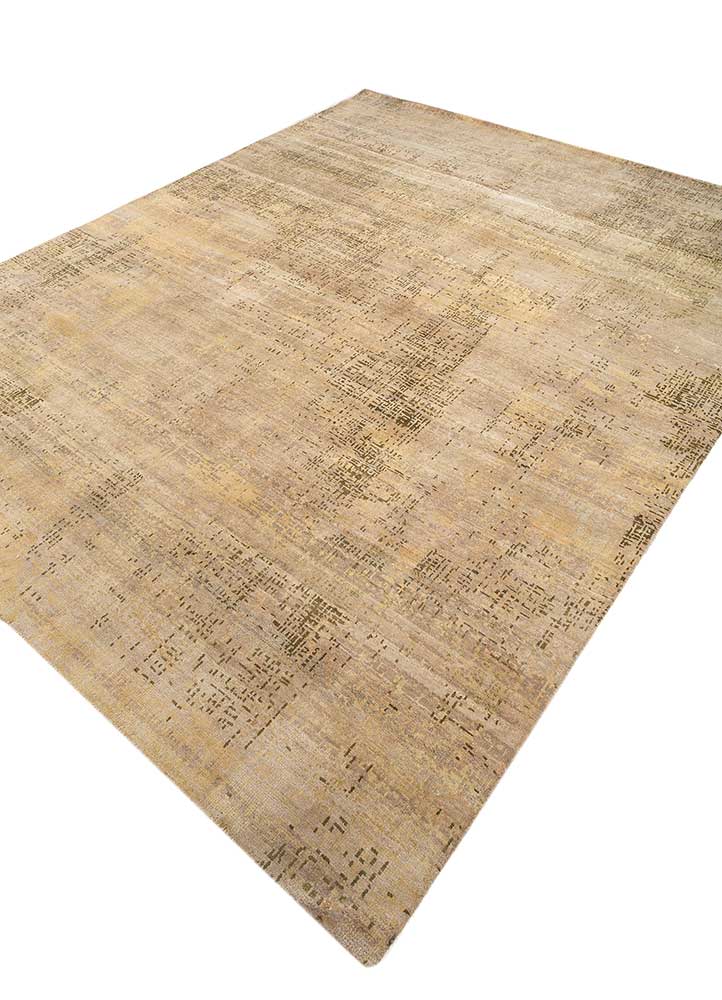 uvenuti beige and brown wool hand knotted Rug - FloorShot