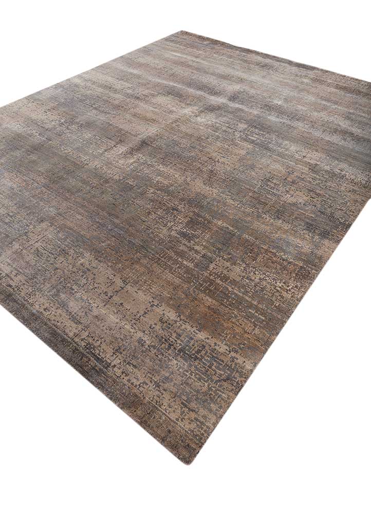 uvenuti beige and brown wool hand knotted Rug - FloorShot