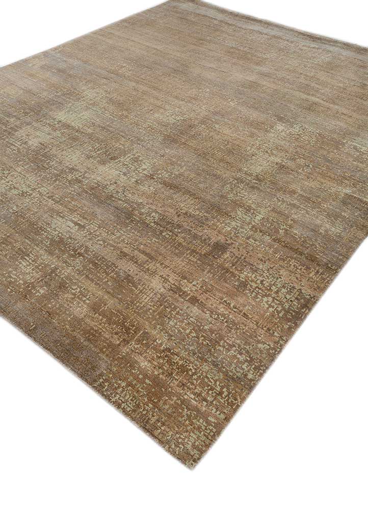 uvenuti beige and brown wool hand knotted Rug - FloorShot