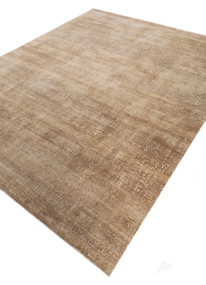 uvenuti beige and brown wool hand knotted Rug - FloorShot