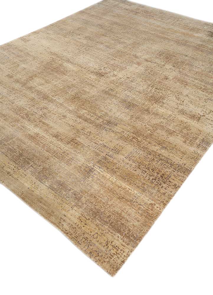 uvenuti beige and brown wool hand knotted Rug - FloorShot