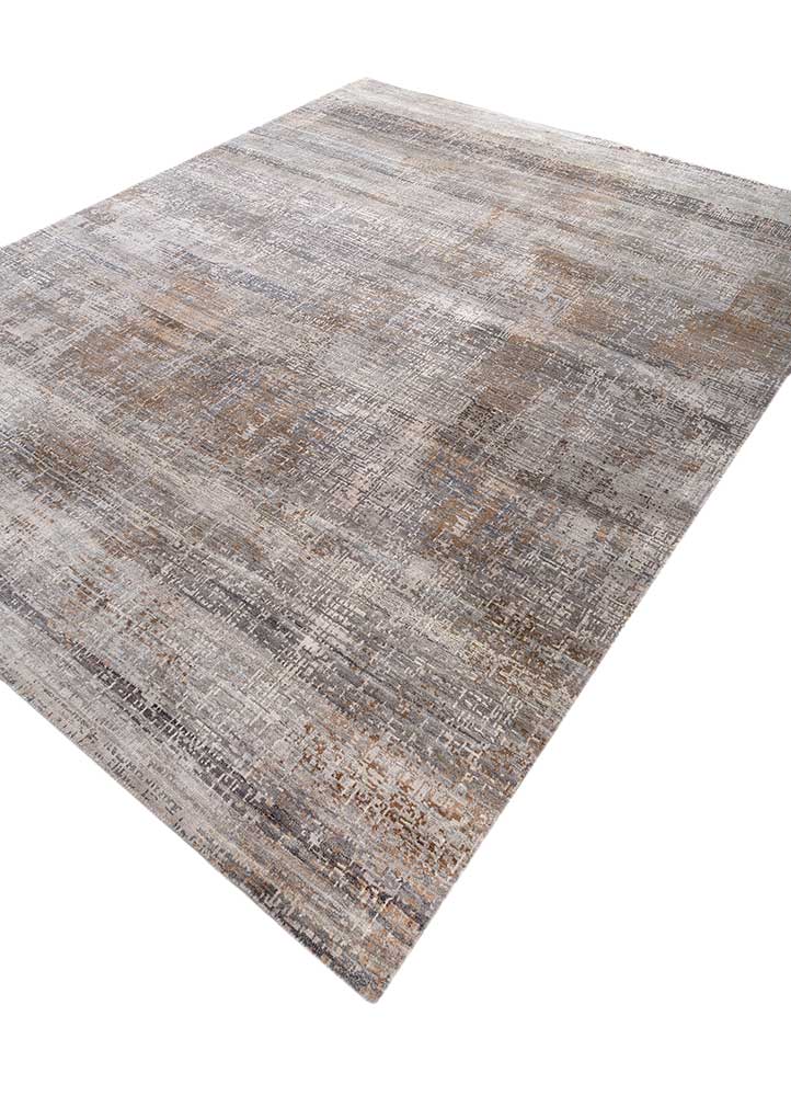 uvenuti grey and black wool hand knotted Rug - FloorShot