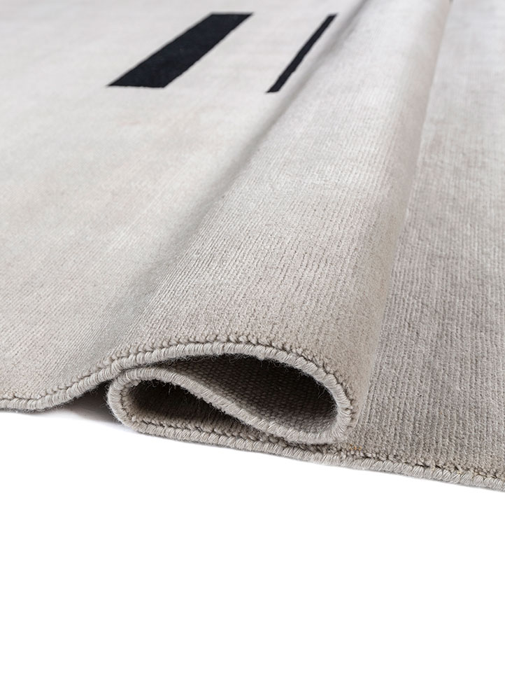 sthir grey and black wool hand knotted Rug - FloorShot
