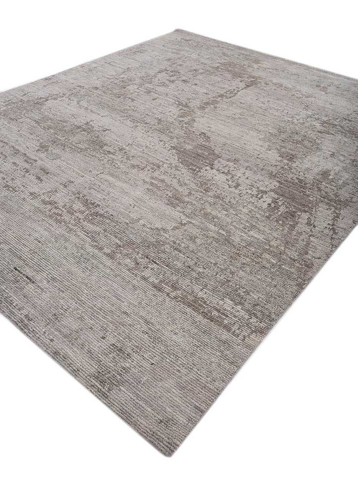 entropy grey and black wool hand knotted Rug - FloorShot