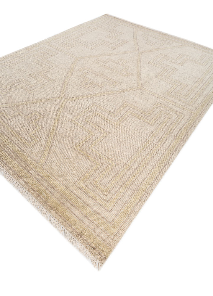 thyme gold wool hand knotted Rug - FloorShot