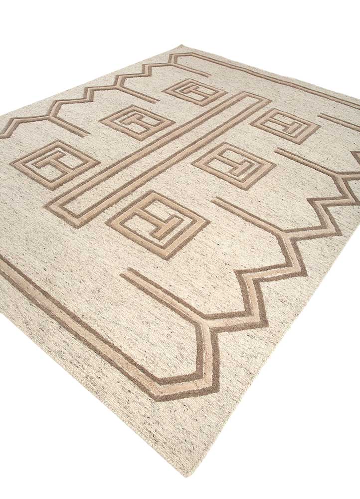 thyme ivory wool hand knotted Rug - FloorShot