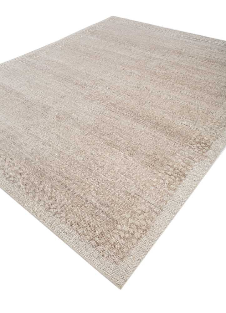 thyme beige and brown wool hand knotted Rug - FloorShot