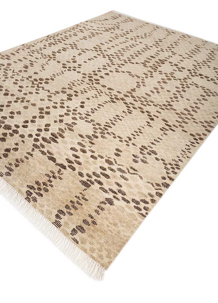 thyme beige and brown wool hand knotted Rug - FloorShot