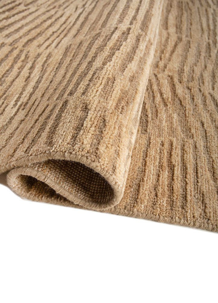 entropy beige and brown wool hand knotted Rug - FloorShot
