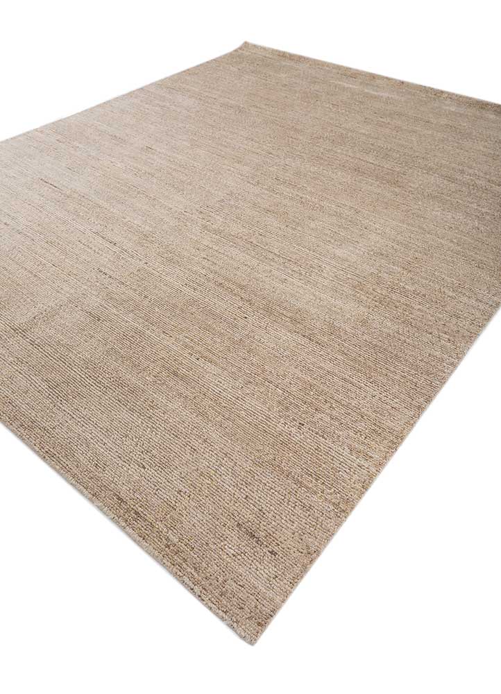 thyme beige and brown wool hand knotted Rug - FloorShot