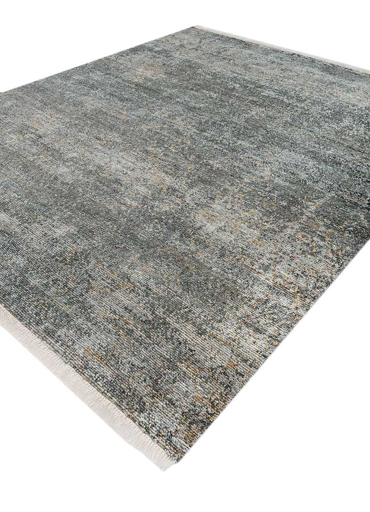 entropy blue wool hand knotted Rug - FloorShot