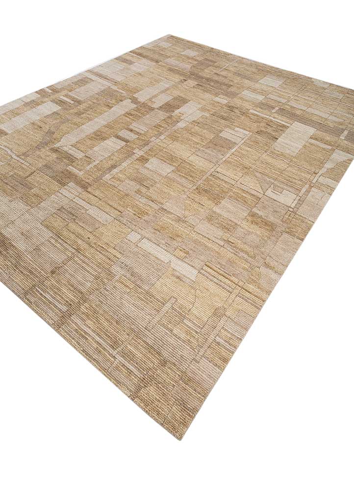 erbe beige and brown wool hand knotted Rug - FloorShot